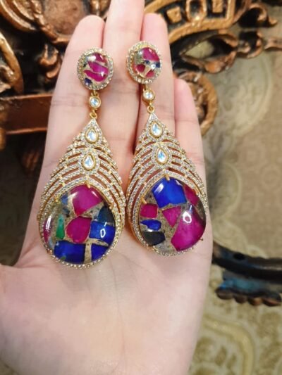 Heer ke Rang Multicolor Gem Earrings
