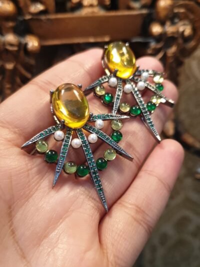 Shahana Emerald Yellowstones Earrings